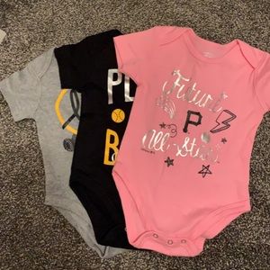 Pittsburgh pirates baseball pack of 3 onesies